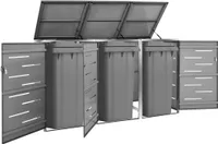 vidaXL Mülltonnenbox für 3 Tonnen 207x77,5x115 cm Edelstahl