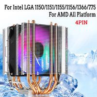 ANNE PRO CPU-Kühler RGB Kühlkörper Grafiklüfter Kühlsystem Wasserkühlung Lüfter Fan für Desktop-PC hydraulisch 4 Heatpipes