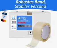 36x Klebeband Transparent 48mm x 66m Packband Paketband Kleberollen Kartonkleber