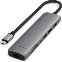 Satechi, Multiportový rozbočovač USB-C 7 v 1 1Gbit Ethernet 100W PD, šedý