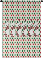 MuchoWow® Wandteppich Wandbehang Weihnachten - Muster - Vintage 90x135 cm Tapisserie Dekoration Wandtuch - Baumwolle - Wandskulptur