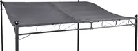 Anbau Pavillon Ersatzdach 300 x 250 cm - grau - Universal Pavillondach mit Ösen und Klettverschluss - Garten Party Pavillon Zubehör Ersatz Dach
