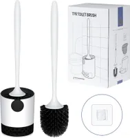 Homewit WC-Bürste Silikon Toilettenbürste mit Haltersatz für Badezimmer Gäste-WC, Wandmontage & Stehen