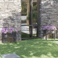 vidaXL Pflanzkübel 2 Stk. Grau 70x31x70 cm Massivholz Kiefer