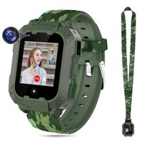 (Grün) T28 Smartwatch für Kinder, 4G-sichere Smartwatch, GPS-Tracker, SOS-Anruf, Kamera-WLAN für Kinder, Studenten im Alter von 4 bis 12 Jahren, Geburtstagsgeschenke