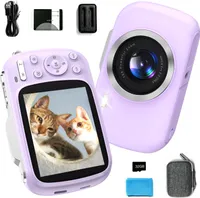 digitálny fotoaparát 4K 64MP kompaktný fotoaparát s automatickým zaostrovaním s 32 GB s funkciou detekcie úsmevu krásy 2,8" HD displej pre tínedžerov, fialový