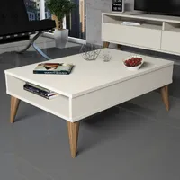 Skye Decor, Best - Cream, Couchtisch, Creme, 100 % MELAMINBESCHICHTETE SPANPLATTEN, 90 x 60 x 34,6 cm