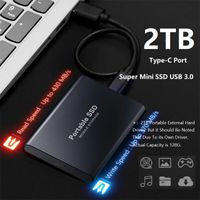 Portable 2TB USB 3.0 Externe Festplatte Festplatten SATA SSD für PC Laptop Type-C Schwarz