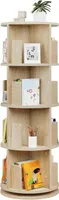 EUGAD drehbares Bücherregal, Standregal, 16 Fächer, φ44xH127,4 cm, Helle Eiche
