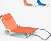 Sonnenliege Liegestuhl Tragbar mit Räder Banana - Orange