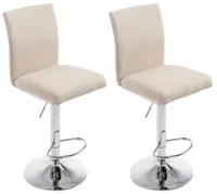CLP 2er Set Barhocker Köln Stoff drehbar mit Höhenverstellung,creme