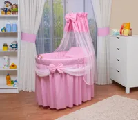 Set detskej postieľky Waldin s vybavením, XXL, ružová/biela