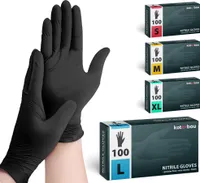 KOTARBAU® 100 Stück Box Einweghandschuhe Nitrilhandschuhe Einmalhandschuhe L Schwarze Handschuhe Einweg Gummihandschuhe Schutzhandschuhe Werkstatt Zubehör Kochhandschuhe Gloves