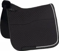 Equinate Lammfell Schabracke Star mit Strasssteinen Warmblut Dressur Schwarz