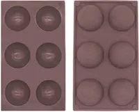 Große Halbkugel-Silikonform mit 6 Kavitäten, 2 Pack Backform für die Herstellung von Schokolade, Kuchen, Gelee und Kuppelmousse