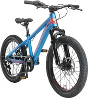 BIKESTAR Kinder Jugend Mountainbike 20 Zoll ab 6 - 7 Jahre | 7 Gang Hardtail MTB Sport Scheibenbremse Federgabel | Blau Orange