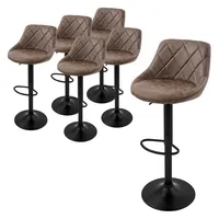 ML-Design 6er Set Barhocker Tresenhocker  360° drehbar, Gepolsterter Barstuhl mit Rückenlehne und Fußstütze, 62-82 cm