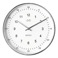 JVD HT080.1 Wanduhr Quarz analog weiß rund Strichskala mit Sekunden