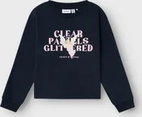 NAME IT Pullover Gummiprint Rundhals Loose Fit Lange Ärmel Größe: