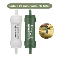 Sada 2 venkovních mini filtrů - 0,01 µm UF pro čistou vodu (zelený + bílý)