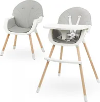 AMELIA Fütterungsstuhl 3-in-1 Hochstuhl mit verstellbarem Tablett für Babys und Kleinkinder, grau