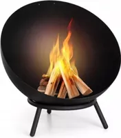 Verstellbare Metall-Feuerschale aus Blech für Lagerfeuer - Terrasse, Garten + Schürhaken