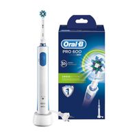 Braun Oral-B Pro 600 Cross Action | Elektrická zubná kefka | Biela | Až 8 800 otáčok | Masáž ďasien