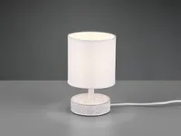 Kleine Keramik Tischleuchte mit Stoffschirm für die Fensterbank, Nachttischlampe