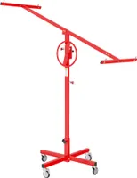 Wiltec Plattenheber bis max. 40 kg, Höhe 170-290 cm, Montagehilfe für Trockenbau, Paneelheber mit 4 Rädern mit Feststellbremse