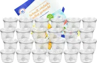 24er Set Weck Gläser 80ml Sturzgläser mit 24 Glasdeckeln inkl. Diamant Gelierzauber Rezeptheft