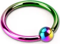 viva-adorno 1,2 x 6 x 3mm Piercing BCR Ball Closure Ring Lippenring Klemmring Edelstahl in verschiedenen Farben und Größen Z53,regenbogen