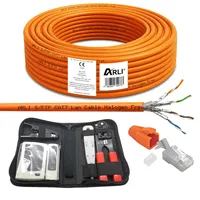 ARLI Verlegekabel Cat7 50m + Netzwerk Werkzeugset + 10x RJ45 Netzwerkstecker