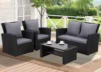 MeXo von GLP HOME Gartenlounge-Set, (Gartenmöbel Lounge Set, 4-tlg., Outdoor Sitzgruppe, Balkonmöbel Set für 4 Personen), Polyrattan Loungeset Garten Balkon Terrasse