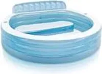 INTEX 57190NP - Swimcenter - Family Lounge mit eingebauter Sitzbank (229x218x79cm)