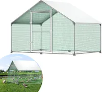 UISEBRT Hühnerstall Hühnerhaus Freilaufgehege Geflügelstall Kleintierstall Verzinkter Stahlrahmen mit Dach 3 x 2 x 2 m