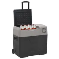 vidaXL Chladicí box na kolečkách s rukojetí Černá a šedá 30 l Polypropylen