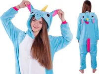 Pyjamas Kigurumi Onesie Einhorn Blau, Größe M