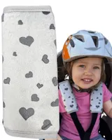 2x HECKBO Baby Schale Gurtschoner mit Herzen - Sicherheitsgurt Schulterpolster Schulterkissen Gurtschoner Autositze Gurtpolster - Schutz vor Einschneiden des Gurtes