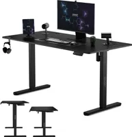 SENSE7 NOJO Computertisch Gamingtisch Schreibtisch, 140 x 70 cm, elektrische Höhenverstellung, Memory-Funktion, Kopfhörerhalter, Kabelorganisator