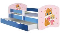 Jugendbett Kinderbett mit einer Schublade und Matratze BLAU 140x70 160x80 180x80