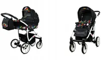 BabyLux® Largo | 2in1 Kinderwagen Bambimo | Garden Flowers | Kombikinderwagen | Kinderwagenset | Bug