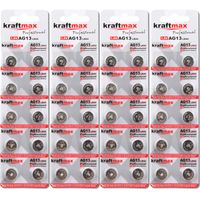 Kraftmax 40er Pack Knopfzelle Typ 357 ( AG13 / LR1154 / LR44 ) Hochleistungs- Batterie / 1,5V  Uhrenbatterie für professionelle Anwendungen - Neuste Generation