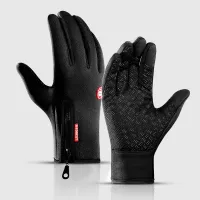 Fahrradhandschuhe Touchscreen Wasserdichte Fleece-Thermosporthandschuhe zum Wandern Skifahren