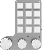 12-Tasten-Gaming-Tastatur mit 3 Knoepfen, rote Schaltertastatur mit USB-Kabel + BT-Dualmodus, Multifunktions-Tastenkombination, benutzerdefinierte Tastatur fuer den PC-Desktop