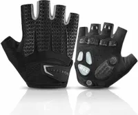 ROCKBROS Halbfinger Fahrradhandschuhe mit Gel gepolstert, fingerlos, für Herren und Damen, gr. L