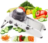 Gemüsehobel, Mandoline Gemüseschneider mit Schnittfesten Handschuhen, Wellenschnitt, Waffelschneider, Julienne-Schneider