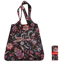reisenthel mini maxi shopper, faltbare Einkaufstasche, Tragetasche, Paisley Black, 15 L, AT7064