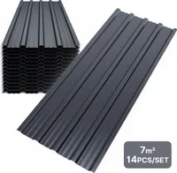 Mondeer 14xTrapezblech 110x46 cm=7 ㎡ Dachblech für Gerätehaus Carport Anthrazit verzinkt Profilblech Dachblech Wellblech Dachplatten Wandblech Grau