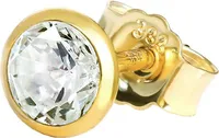 Einzel Ohrstecker 5,0mm Gelbgold 333 8 Karat Gold Männer Ohrring Zirkona Weiß