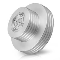kwmobile Plattenspieler Stabilisator mit Wasserwaage - für Spindeldurchmesser bis zu 7mm - Metall Plattengewicht für Vinyl Platten in Silber